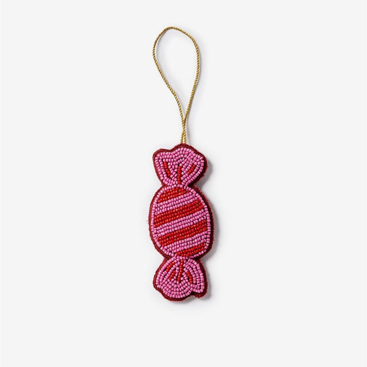 Bon Bon Pink Beaded Christmas Decoration