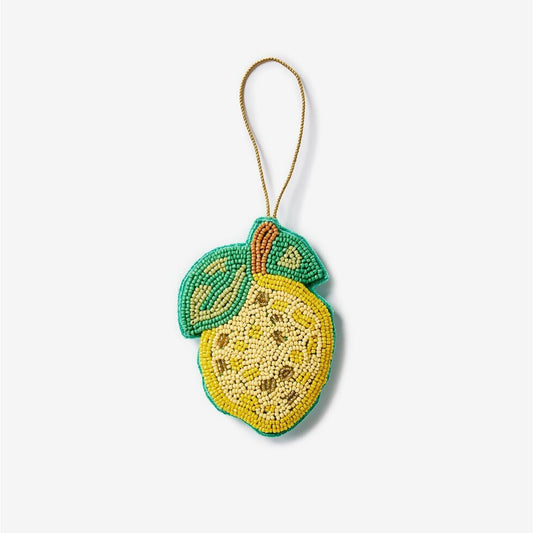 Lemon Yellow Beaded Christmas Decoration