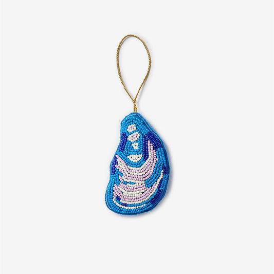 Mussel Blue Beaded Christmas Decoration