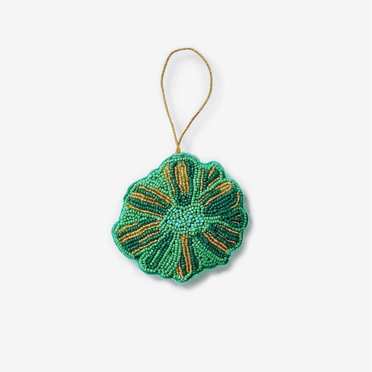 Flower Green Beaded Christmas Decoration