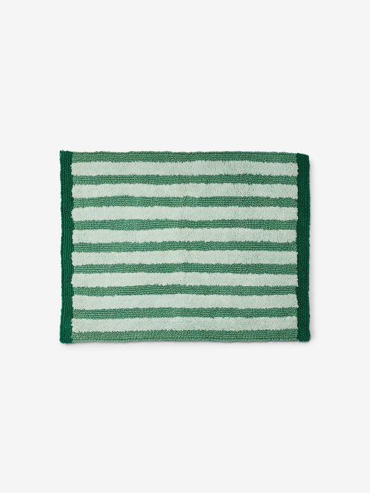 Stripe Reversible Green Bath Mat