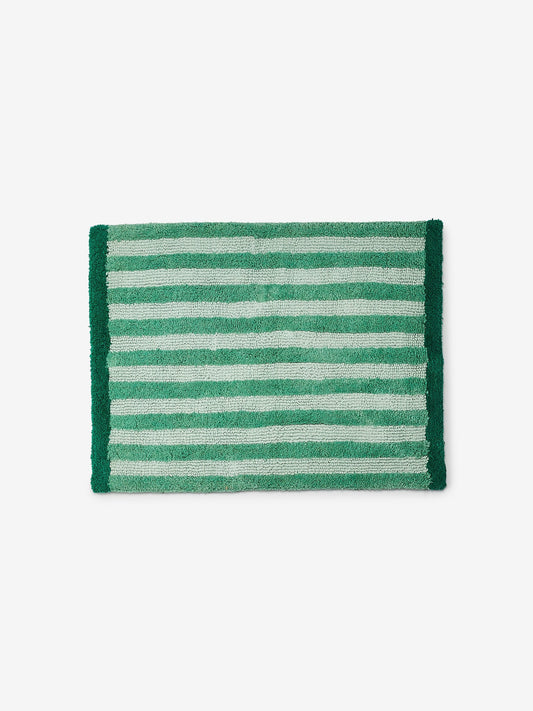 Stripe Reversible Green Bath Mat