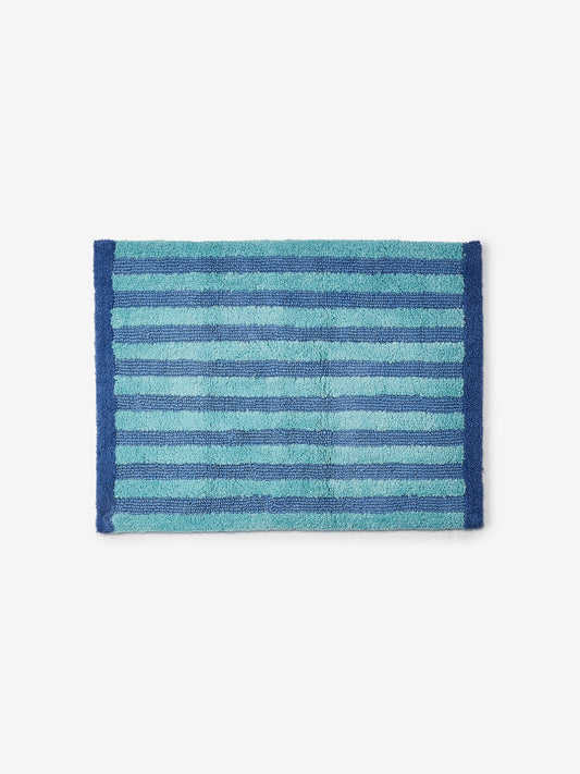 Stripe Reversible Blue Bath Mat