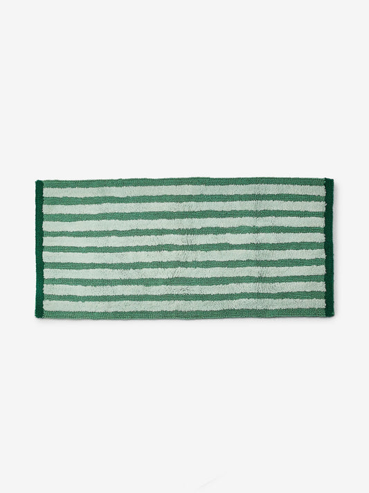 Stripe Reversible Green Long Bath Mat