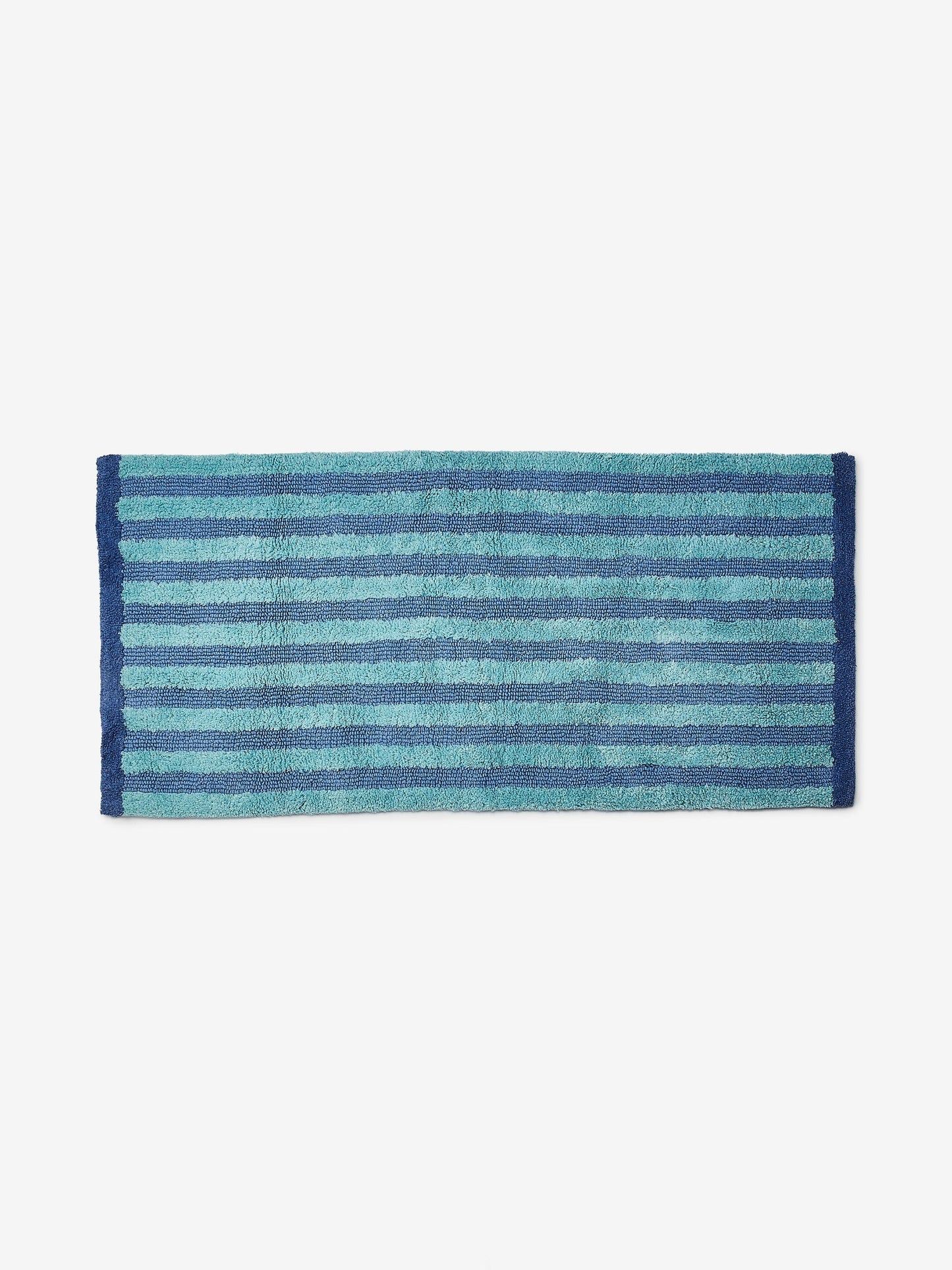 Stripe Reversible Blue Long Bath Mat