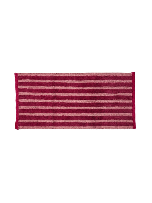 Stripe Reversible Burgundy Long Bath Mat