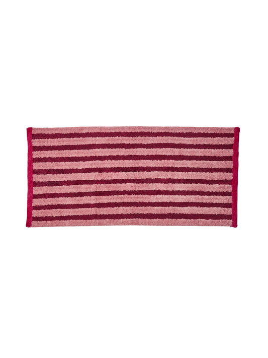 Stripe Reversible Burgundy Long Bath Mat