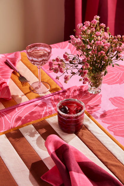 Stripe Brown Placemats - Set of 4