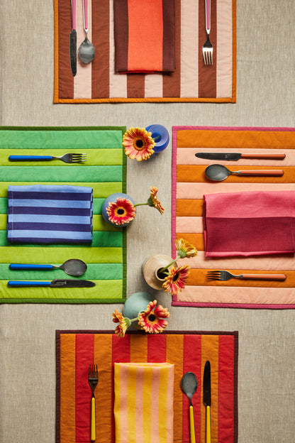 Stripe Green Placemats - Set of 4