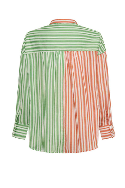 Stripe Pool Shirt Mint Coral