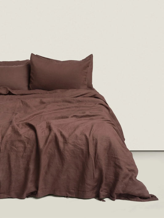 Linen Duvet Cover Chocolate