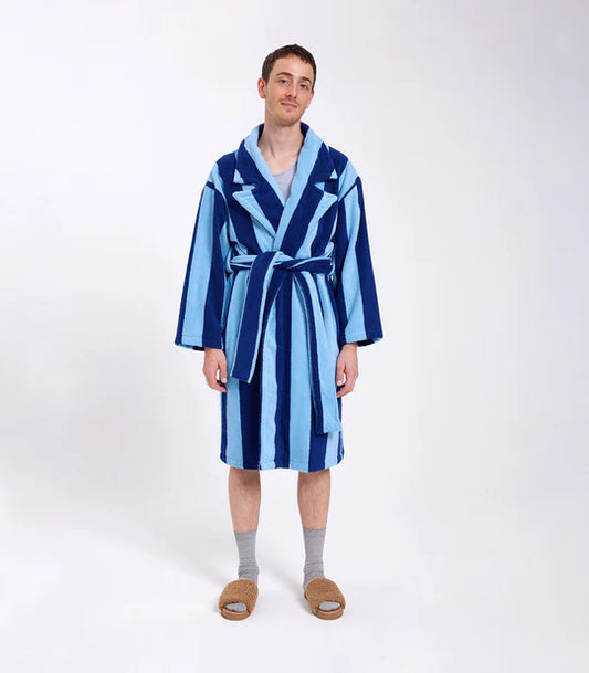 Blueberry Stripe Terry Robe