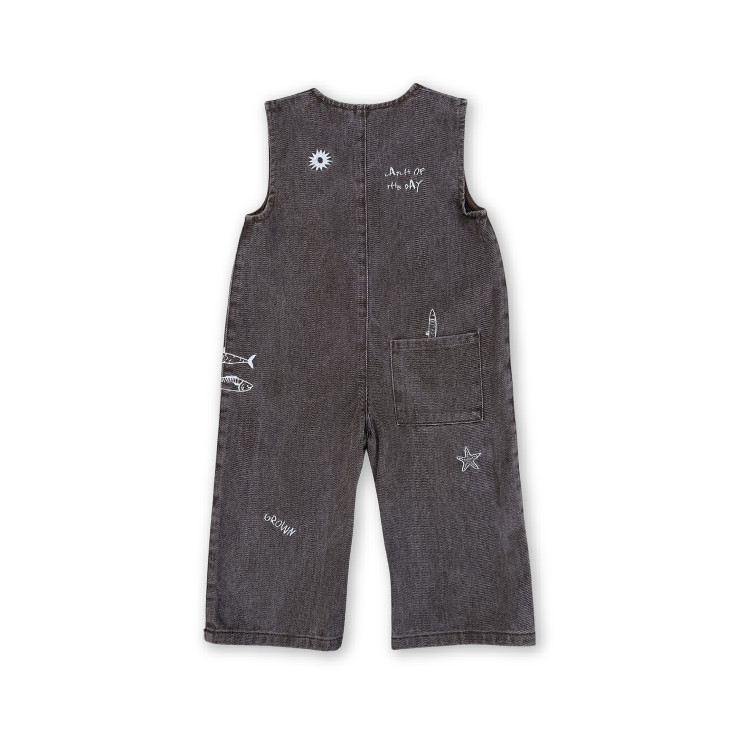 Fishy Business Denim Jumpsuit - Ash