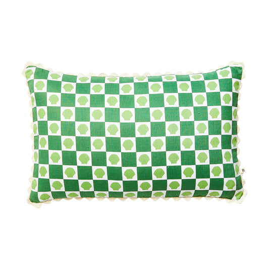 Shell Check Green 60x40 Cushion