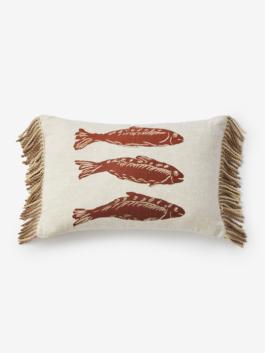 Sardines Tan Linen Cushion