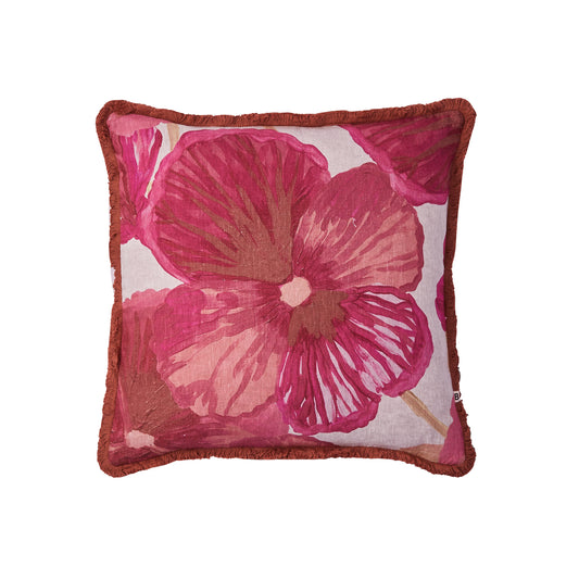 Wild Pansy Dark Cerise 50cm Cushion