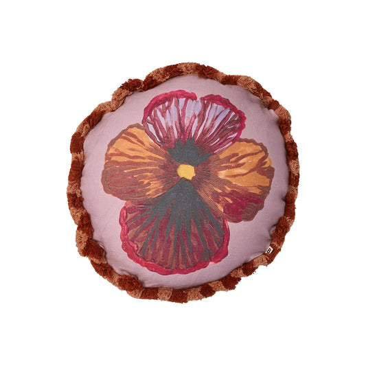 Wild Pansy Lilac Round 45cm Cushion