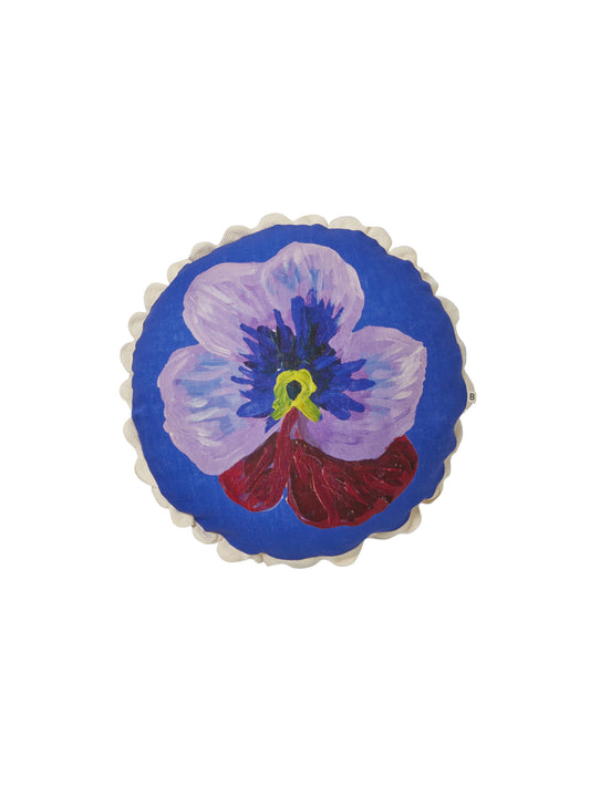 Pansy Klein Blue 45cm Round Cushion