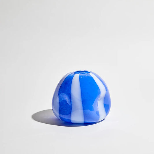 Candy Vase Cobalt/White Small