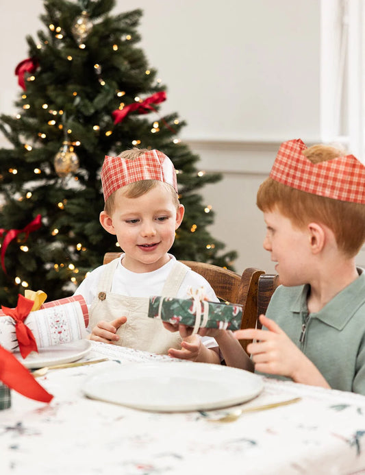 10 Pack Christmas Paper Crown Hats - Heirloom Holly Christmas
