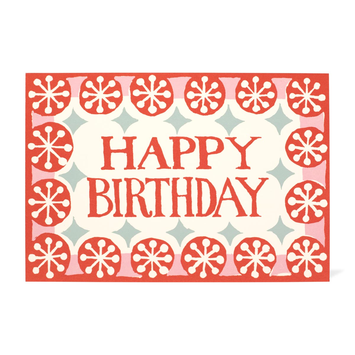 Coral Turquoise Happy Birthday Card