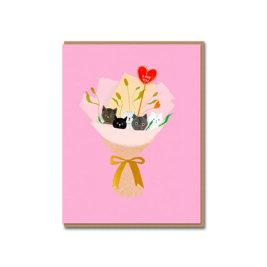 Cat Bouquet Greeting Card