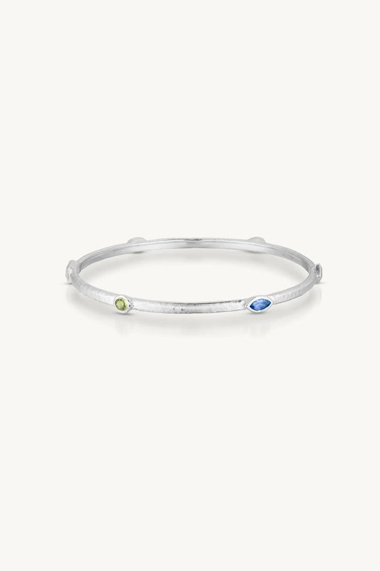 Callista Multi Stone Silver Bangle