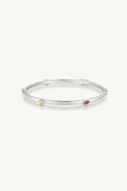 Callista Multi Stone Silver Bangle