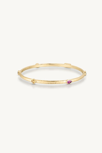Callista Multi Stone Gold Bangle