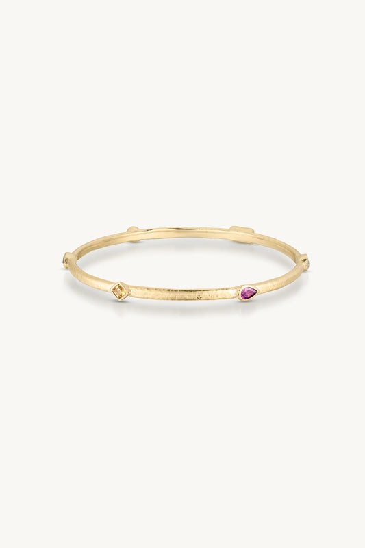 Callista Multi Stone Gold Bangle