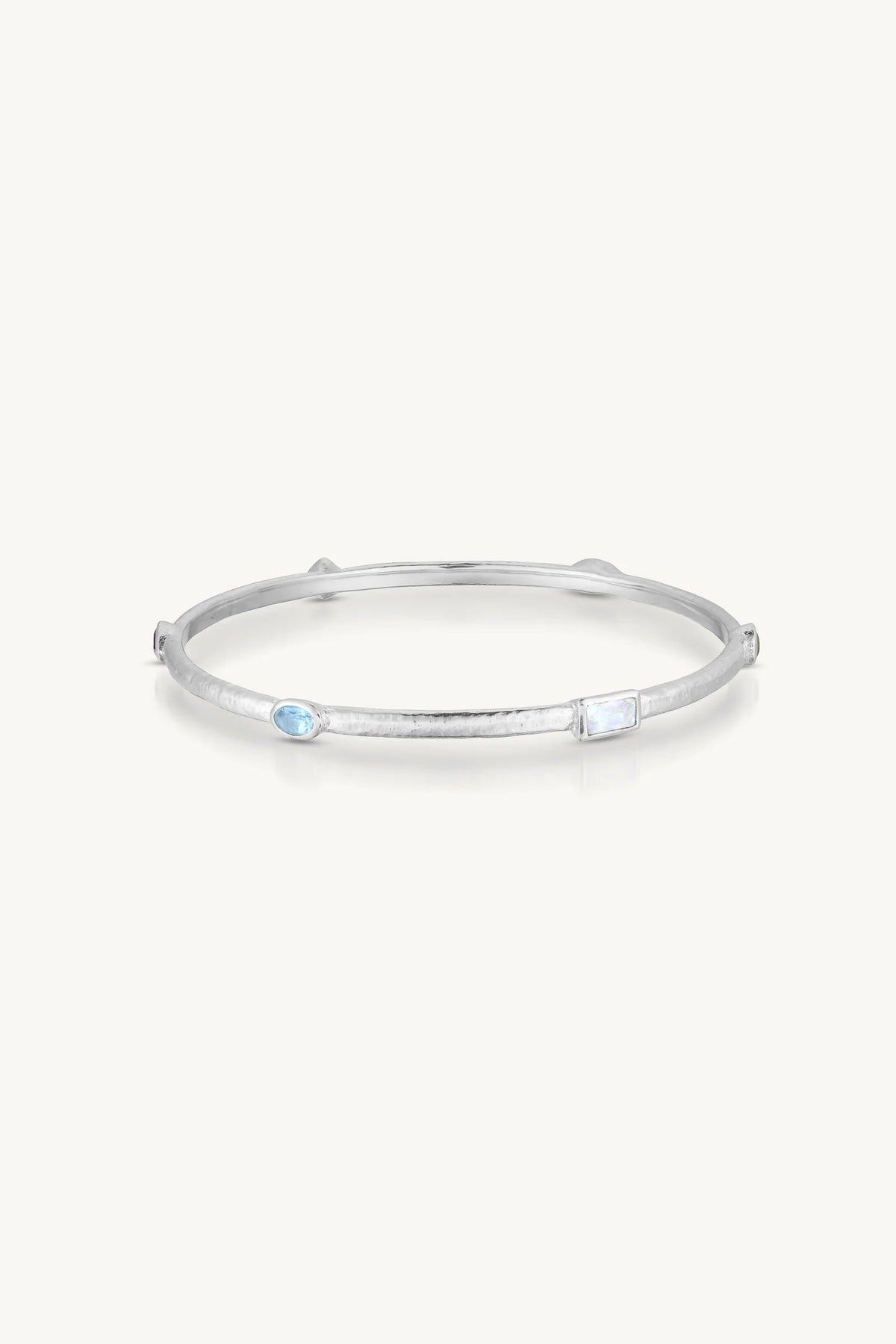 Callista Multi Stone Silver Bangle