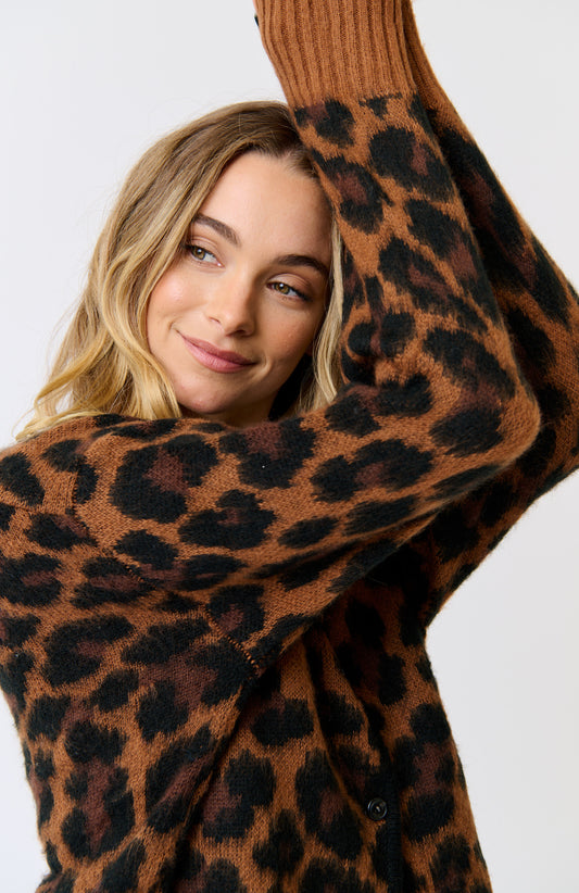 Leah Knit Cardi Coco Leopard