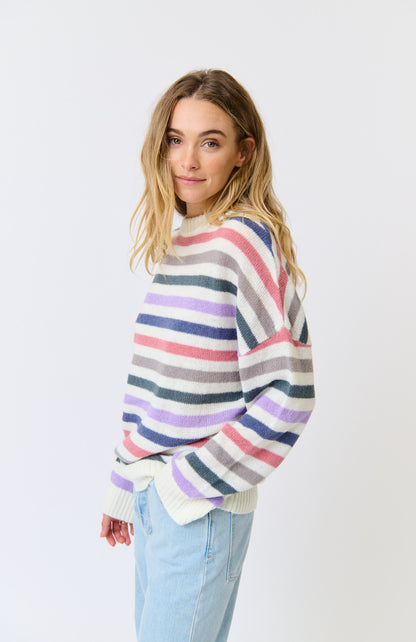Lola Stripe Knit - Rainbow Mist