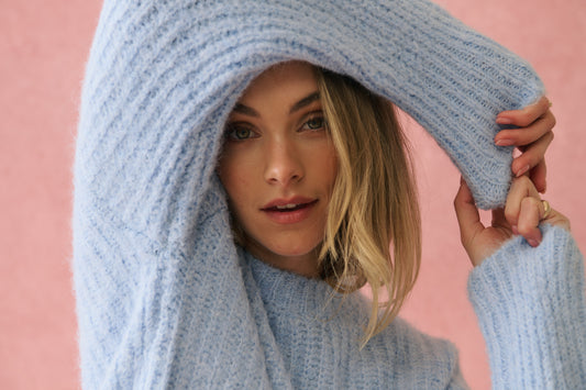 Lorenza Knit Sweater Ice Blue