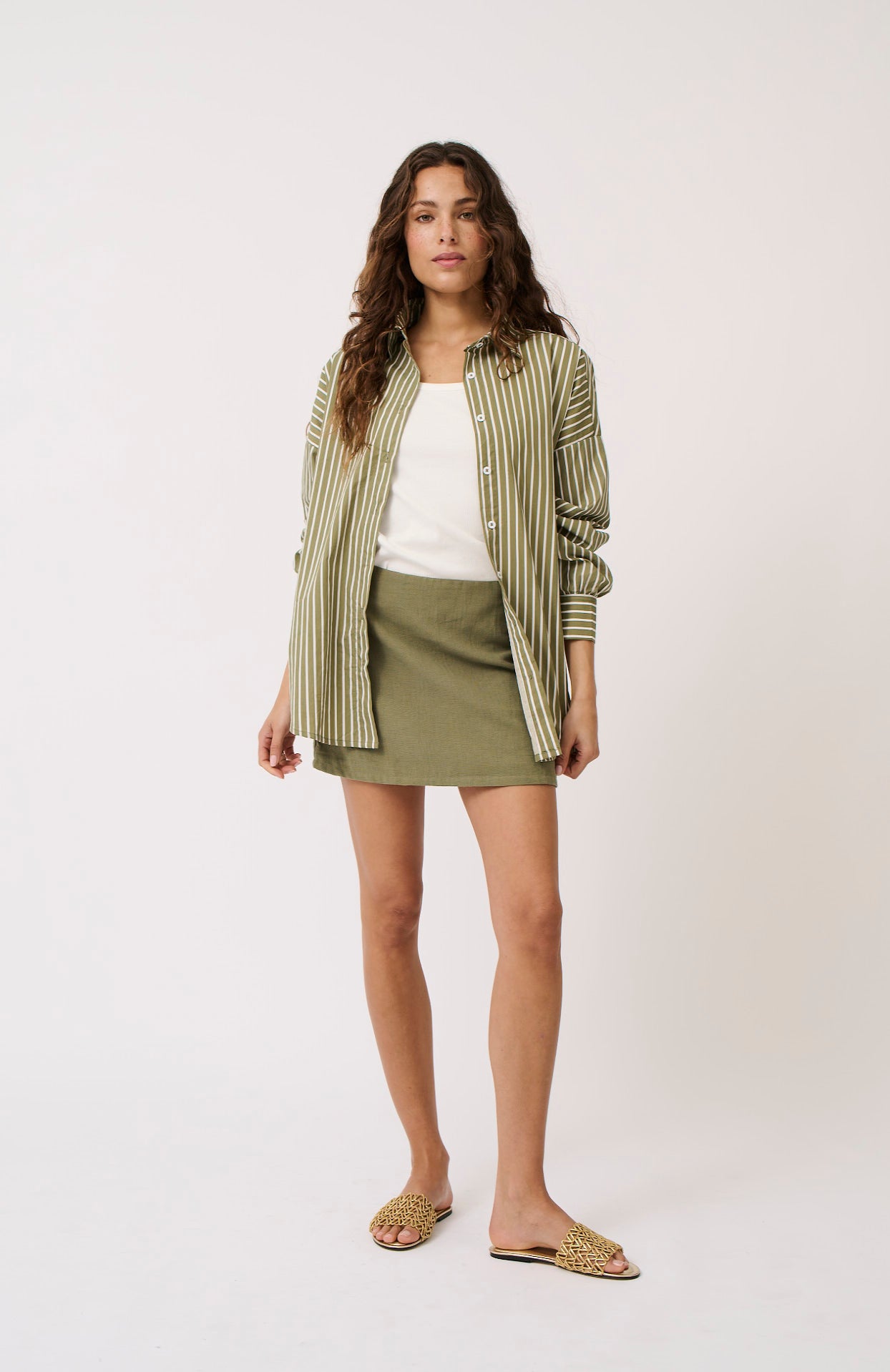 Tammy Shirt - Palm Stripe