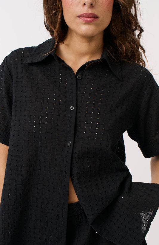 Tully Shirt - Black Broderie
