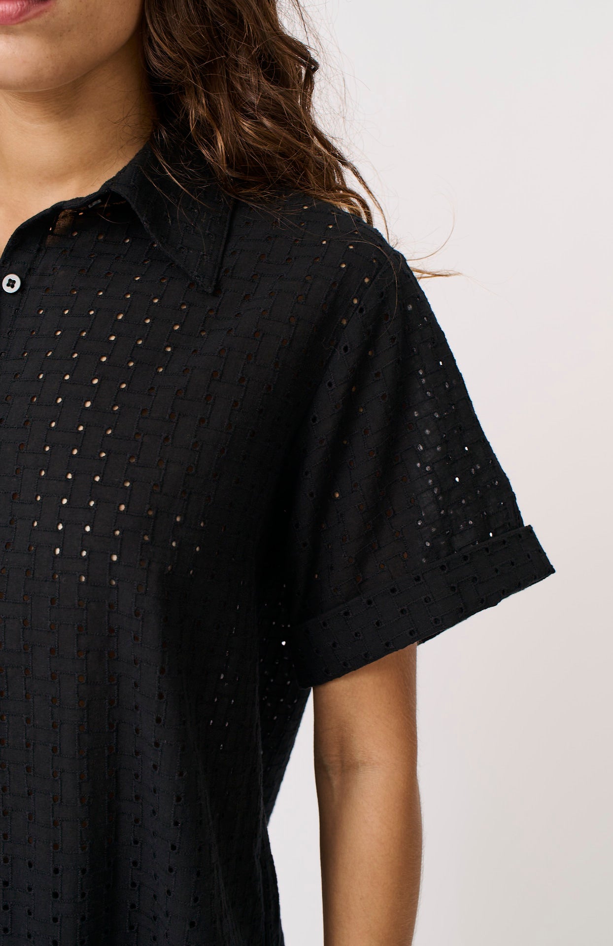 Tully Shirt - Black Broderie