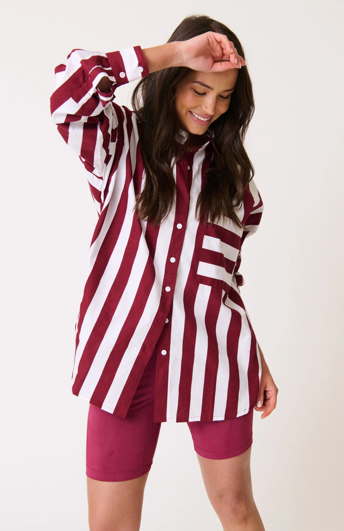 Adalyn Shirt - Plum Stripe