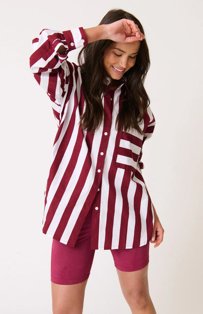 Adalyn Shirt - Plum Stripe