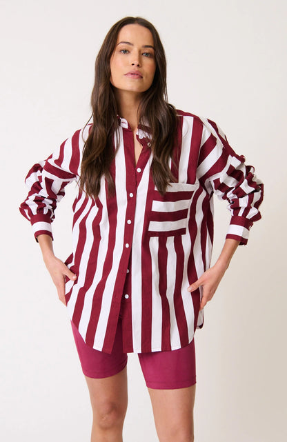 Adalyn Shirt - Plum Stripe