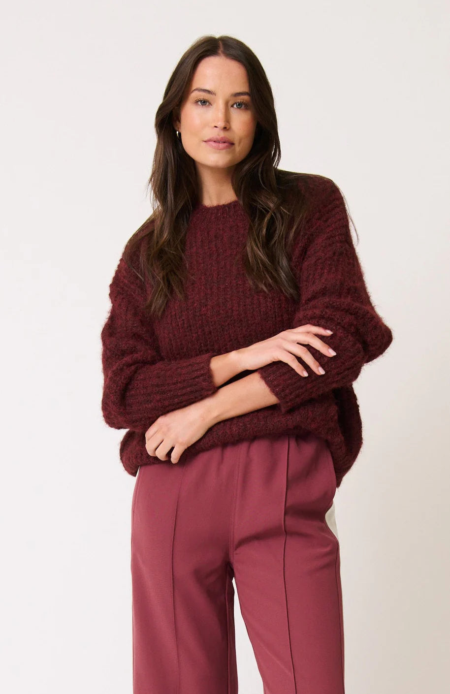 Lorenza Knit Sweater Plum