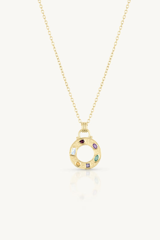Cleo Mixed Stone Gold Necklace