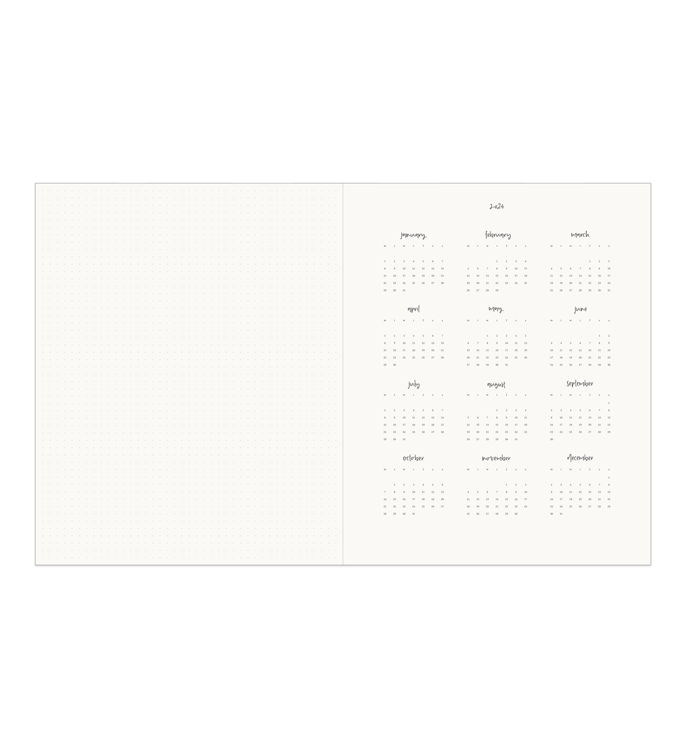 2024 Grande  Horizontal Weekly Planner Biscotti