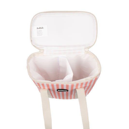 Wine Cooler Bag Coral Stripe