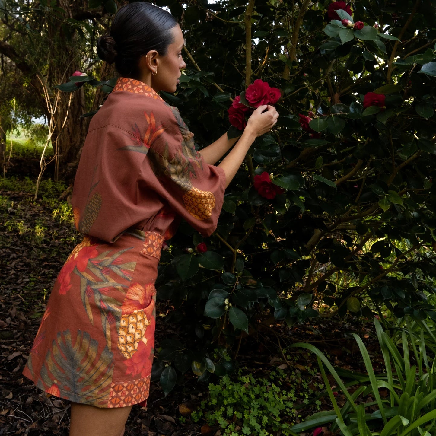 Cuban Tropical Coffee Wrap Skirt