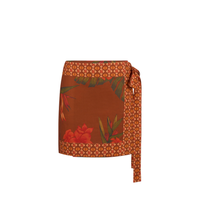 Cuban Tropical Coffee Wrap Skirt