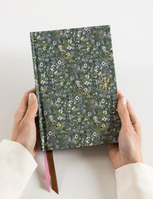 2026 Petite Linen Bound Weekly Planner ~ Summer Perrenials