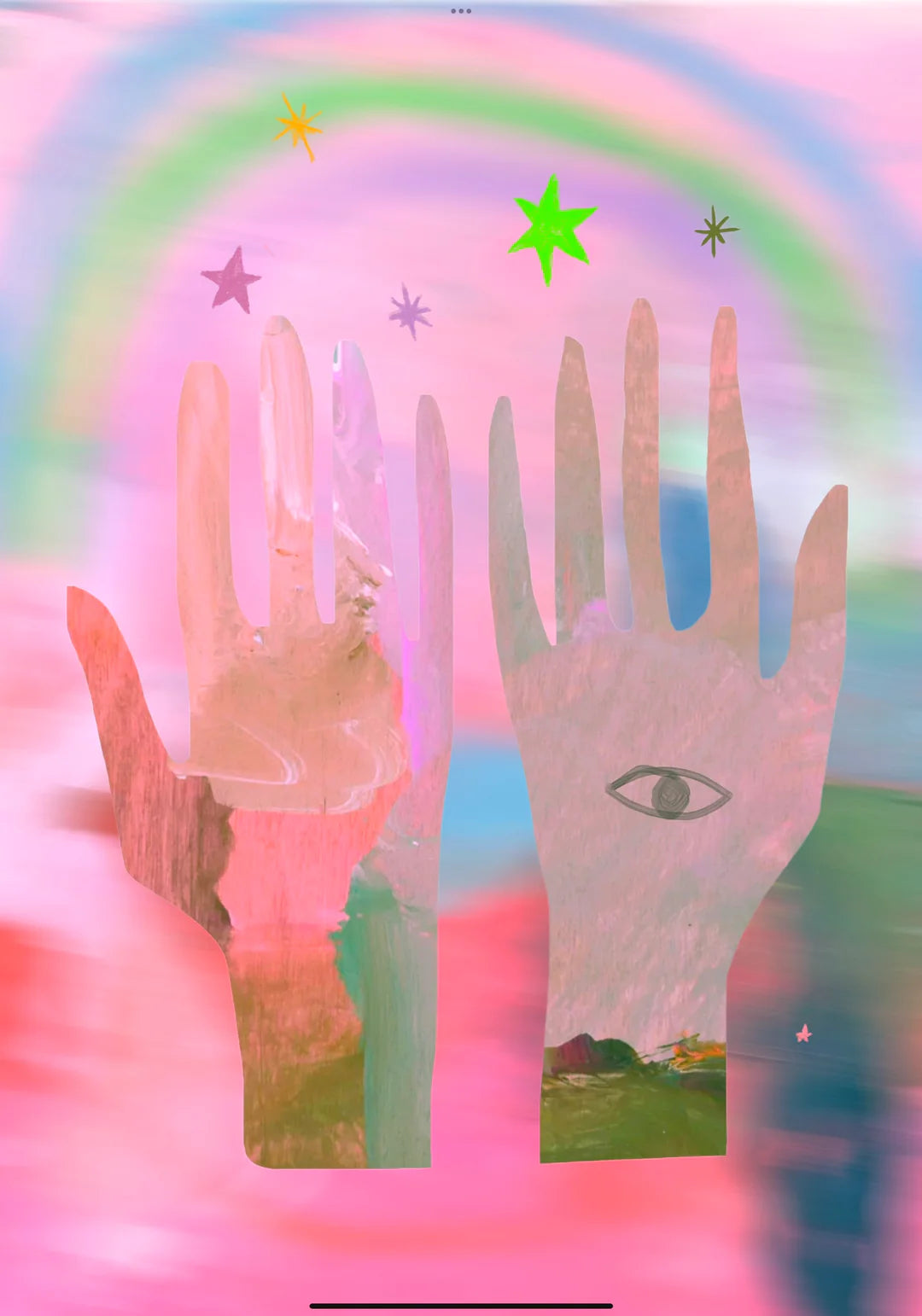 Kate Eliza Art Poster ~ Rainbow Hands