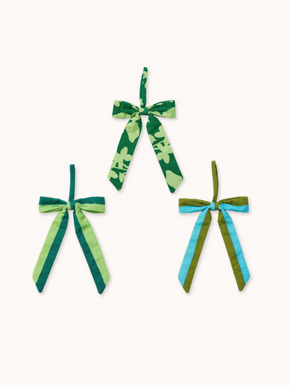 Mixed Green Bow Christmas Decoration Set