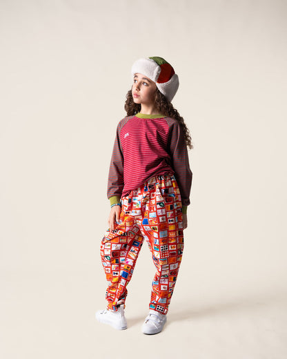 Raglan Long Sleeve T-Shirt | Burgundy Stripes